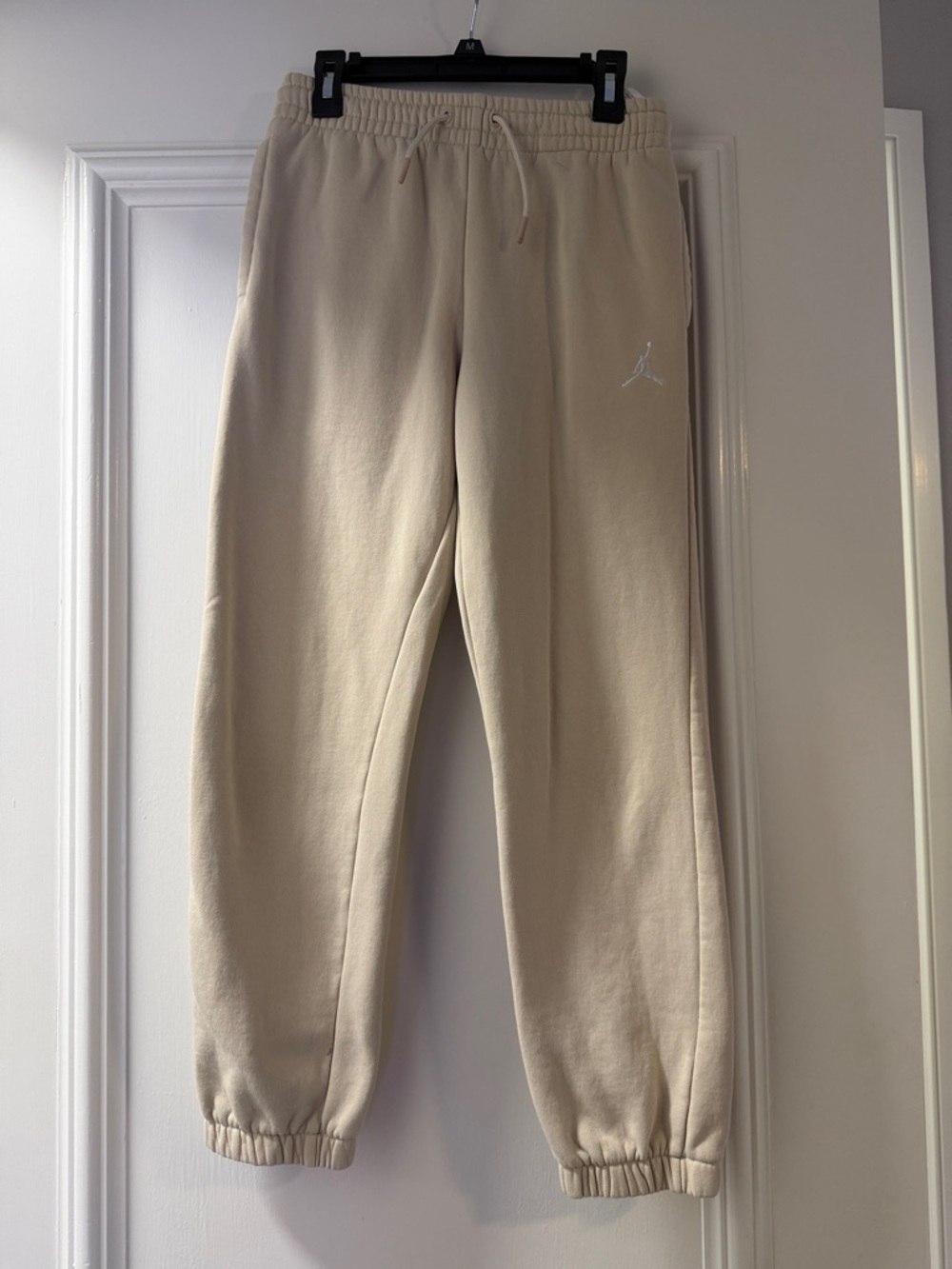 Jordan Neutral Cream Joggers with Red Jumpman Tag
